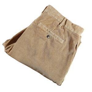 Eddie Bauer Classic Fit Wide Leg Corduroy Cords Pants Mens Size 40x34 Tan Cotton